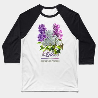 Vintage Lilac-Spring Flowers Lilacs-Gifts with printed flowers-Spring flower t-shirt-Floral shirt Baseball T-Shirt